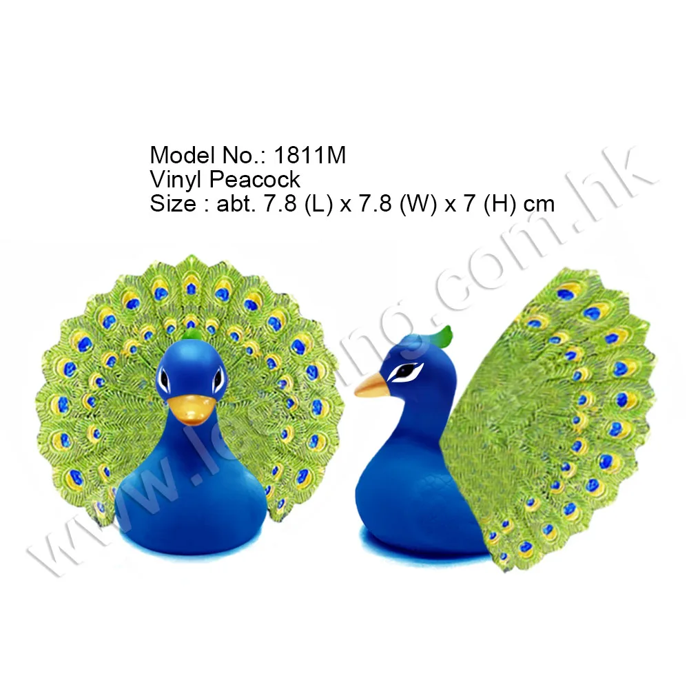 Wholesale Plastic Decorative Colorful Peacock Vinyl Bird Shape Rubber