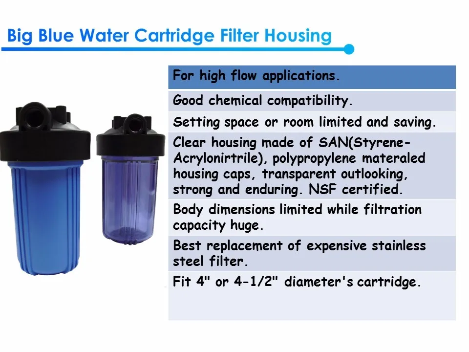 Water Filter Use And Water Filter Parts Type 10 Inch 20"h Big Blue