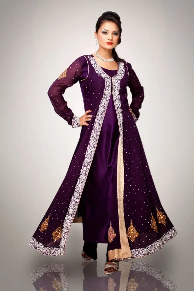 Purple Party Dresses Pakistani Discount ...