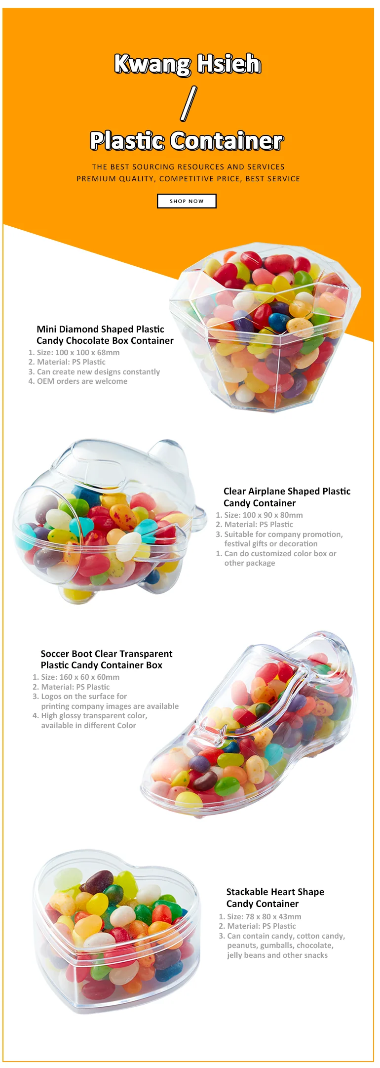 Kwang Hsieh Clear Lip Shaped Custom Plastic Bulk Candy Container Buy