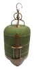 Bamboo bird cage in green color included electric wire, socket and light bulb