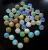 AAAA Quality Natural White Ethiopian Opal 6mm Round Cabochon With Multi Fire Loose Gemstone