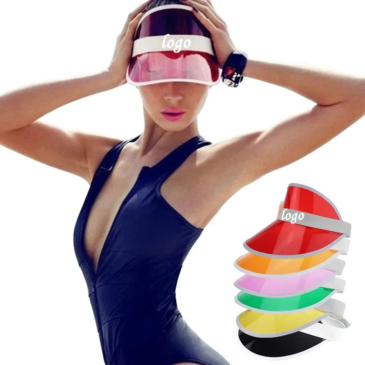 Hot Selling Fashion UV Protection Plastic PVC Sun Visor Cap Hat