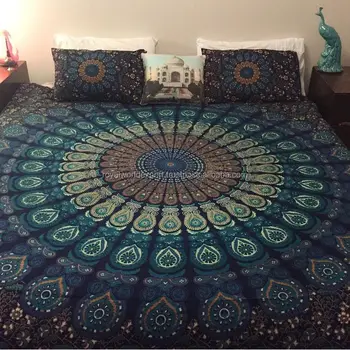 Hippie Mandala Indian Tapestry Reactive Printing Flower Uk Style