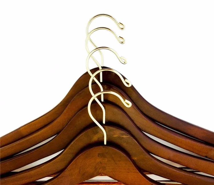 Only Hangers 17” Contoured Wooden Suit Hangers With Locking Bar – Natural, 10-Pack – NH402