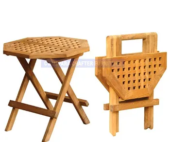 Teak Outdoor Solid Octagonal Wood Picnic Folding Table Small Teak Outdoor Solid Octagonal Wood Picnic Folding Table Small