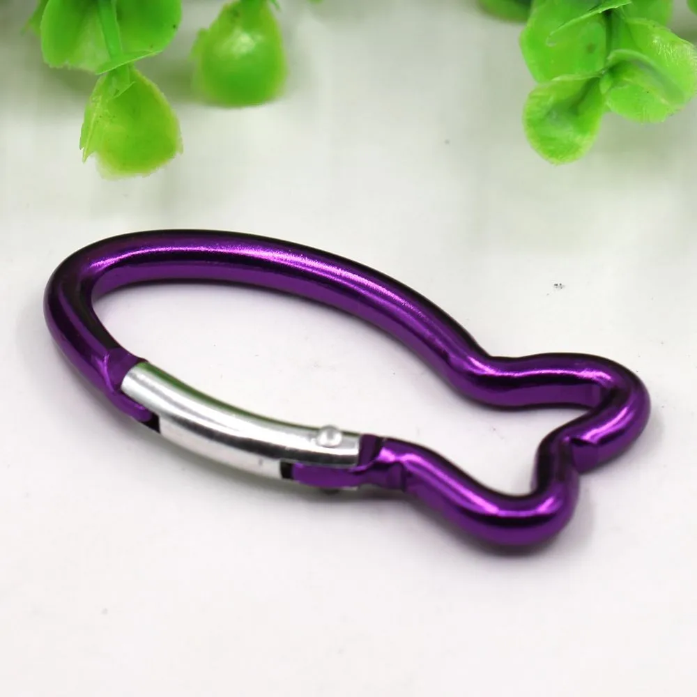 Factory Wholesale Aluminum Fancy Animal Fish Shaped Spring Carabiner