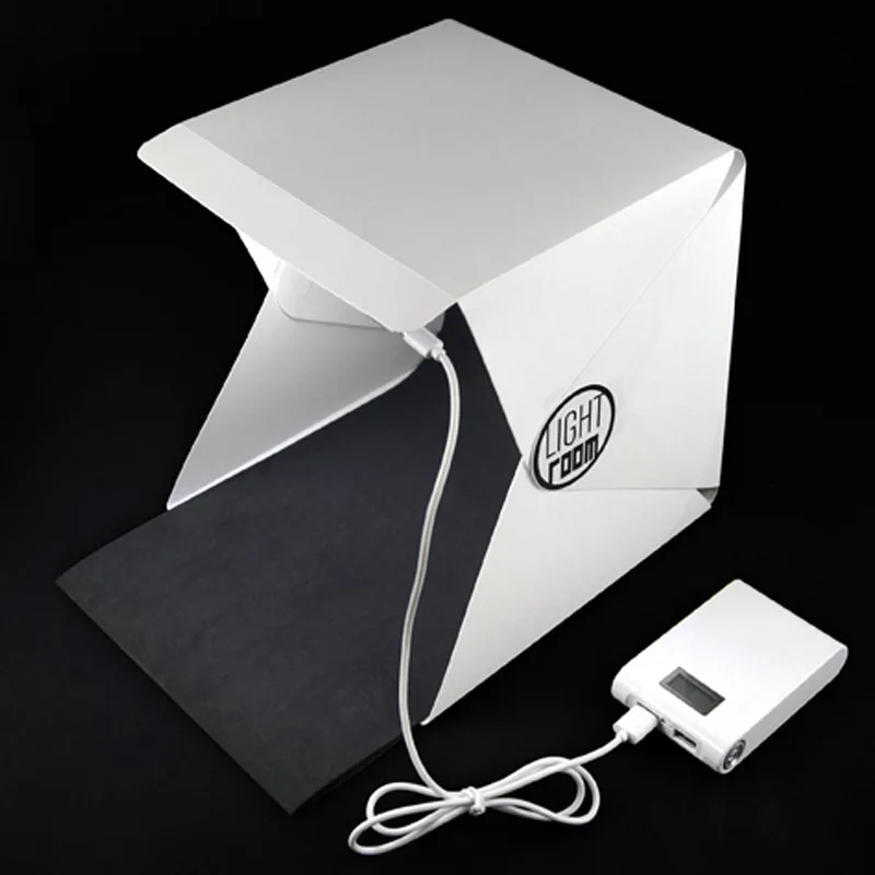 Folding Foldable Portable Mini Photography LED Lightbox photo Studio for iPhone/Samsang/LG/HTC Smartphone Digital or DSLR Camera