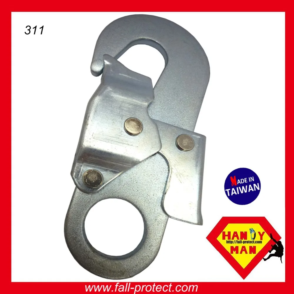 Steel Double Safety Latch Industrial Iron Big Carabiner With Eye
