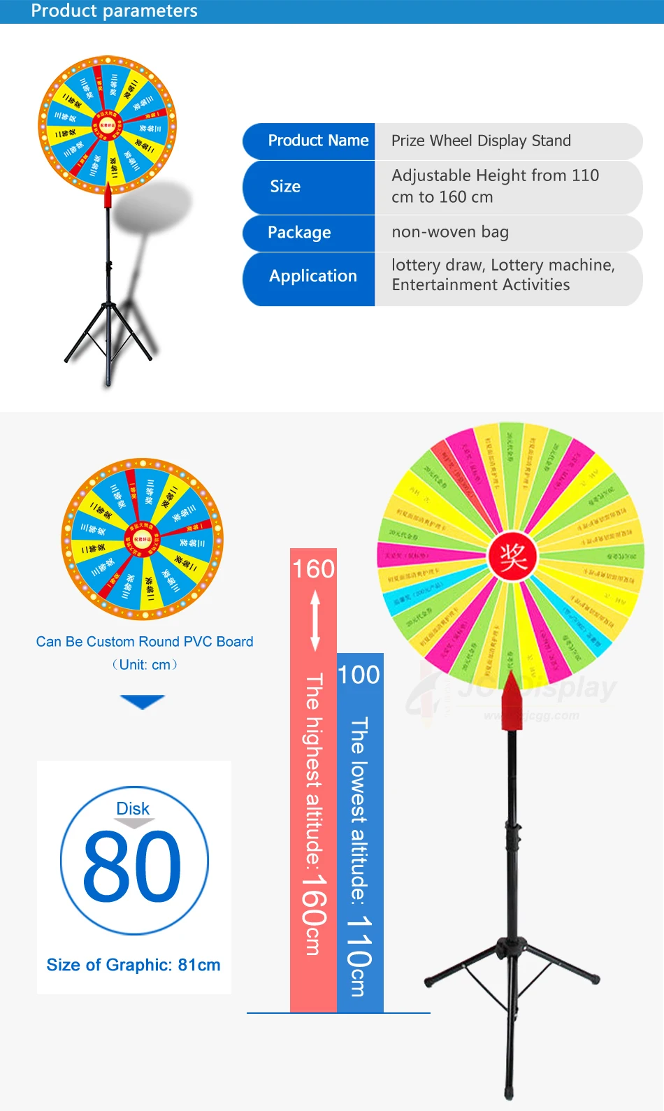 China Professional Prize Wheel Spinning Fortune Wheel With Dry Erase