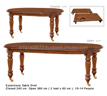 Mahogany Extagonal Oval Dining Table 2 Leaf Indoor Furniture
