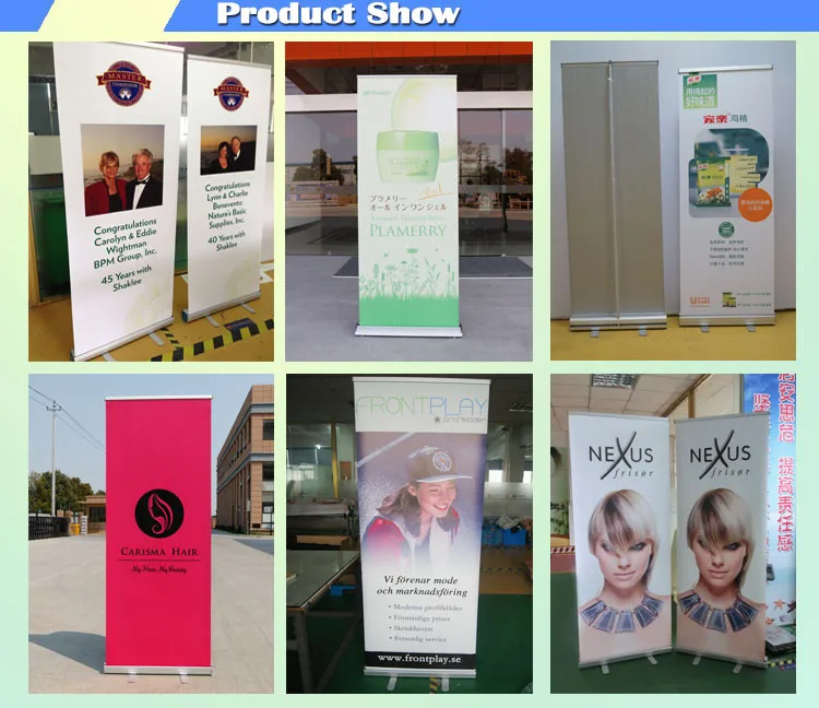 Custom Pull Up Printed Roll Up Banner With Roller Banner Stand