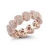 18k Rose Gold Pave Diamond Heart Shaped Engagement Ring Wedding Jewelry