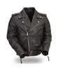 Men's Motorbike 100% Real Black Leather jacket Top Quality