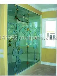 Living Room Glass Partition Wall Design Etching Interior Half Glass Wall Decorative Pillar Partition Buy Glass Partition Wall Design For Living
