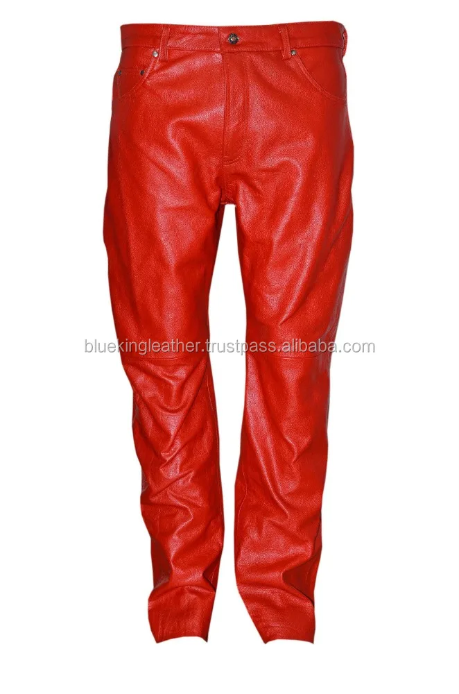 red leather pants mens