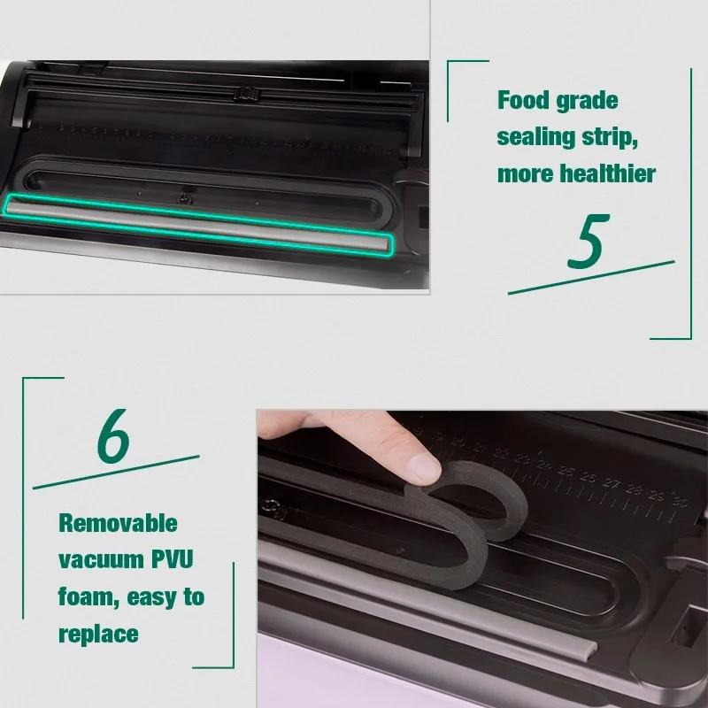 Sea-maid Household kitchen food vacuum packaging machine vacuum sealer with bag roll