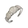 2016 High Quality Traditional George King Emperor Silver Coin Bangle Openable Unique Cuff For Women/Female