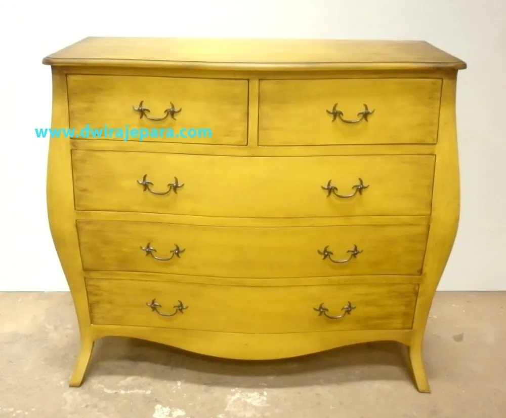Juliet commode geel geschilderd burst antiek meubilair voor de ...
