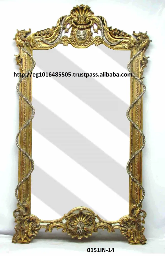 
entrance antique mirror, Carved frame ,silver leafs 