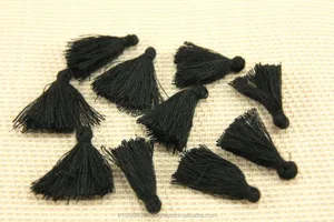 Mini Tassels, 2,5cm Cotton Tassels, Tiny Short Cotton Tassels, Black Cotton Tassel, Handmade Mini Tassels, Mini Cotton Tassle