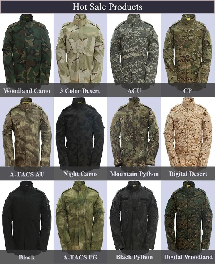便宜的三色沙漠迷彩制服/acu 正式军用服装剩余库存出售