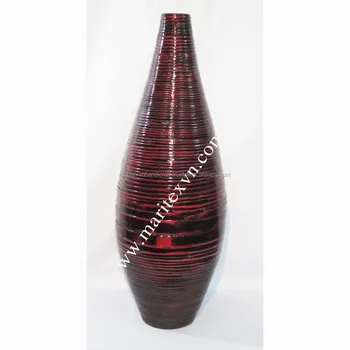 Big Bamboo Flower Vase For Home Decoration Woven Lacquer Bamboo