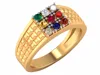 Latest 18k Gold Certified Diamond Ruby Coral Pearl Emerald Cats-eye Sapphire Hessonite Navratan Unisex Ring