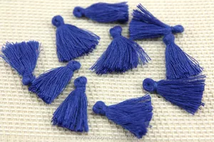 Mini Tassels, 2,5cm Cotton Tassels, Small Tassels, Saks Blue Cotton Tassel, Handmade Mini Tassels, Mini Cotton Tassels,