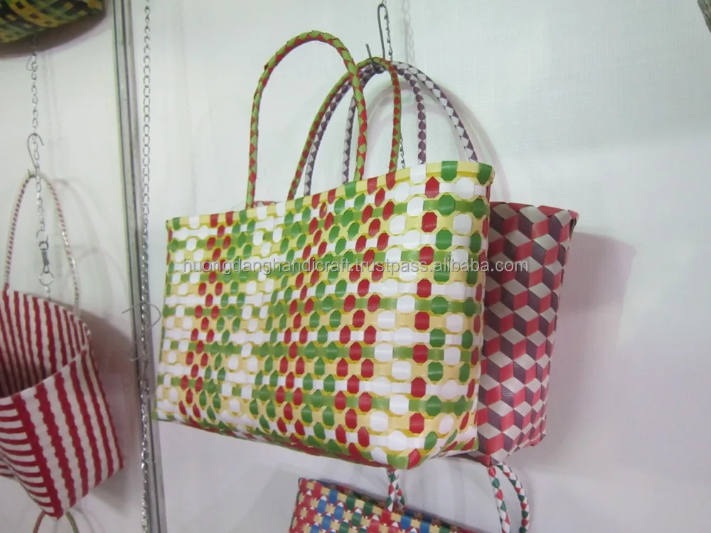 plastic woven beach bag