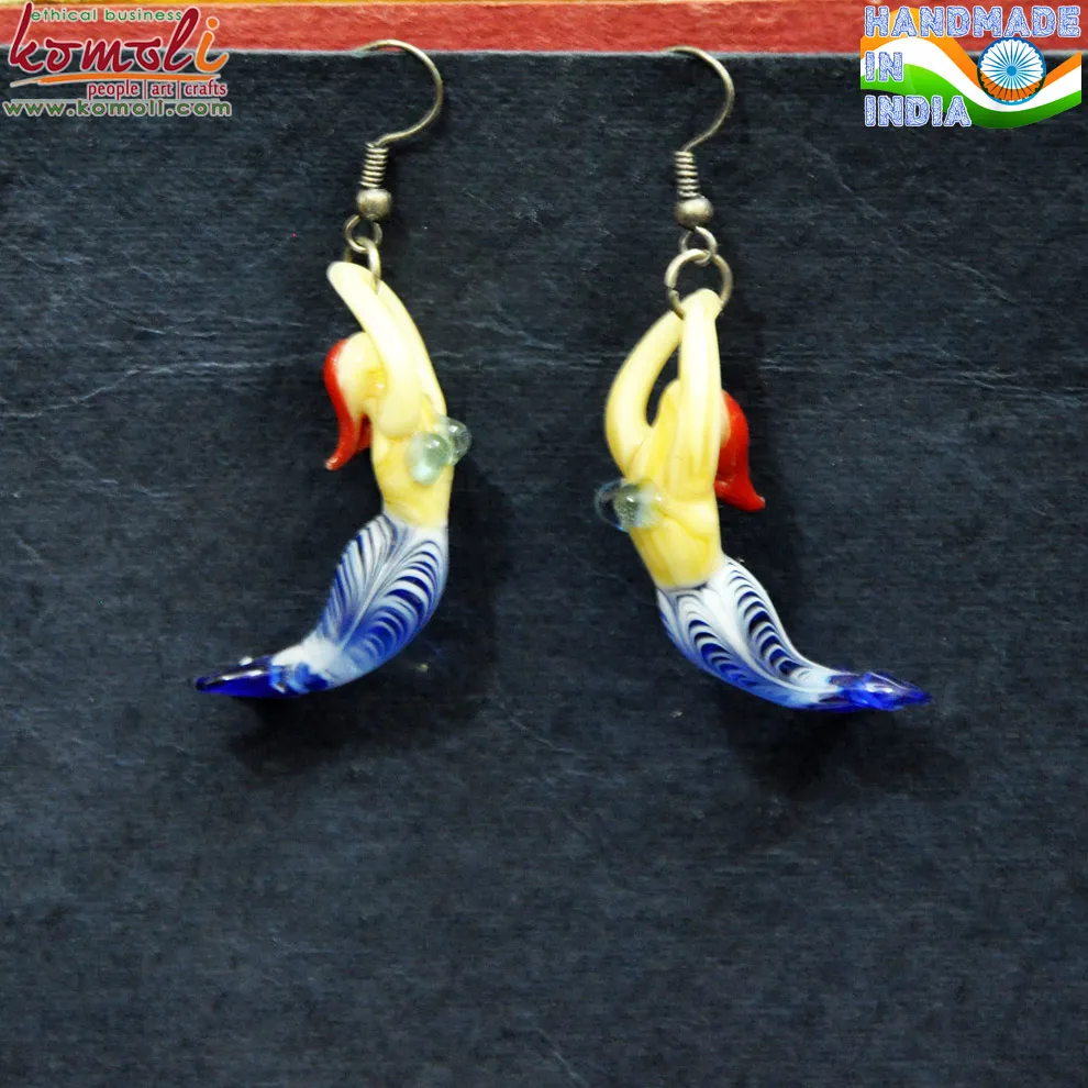 glass mermaid pendant earrings (14)