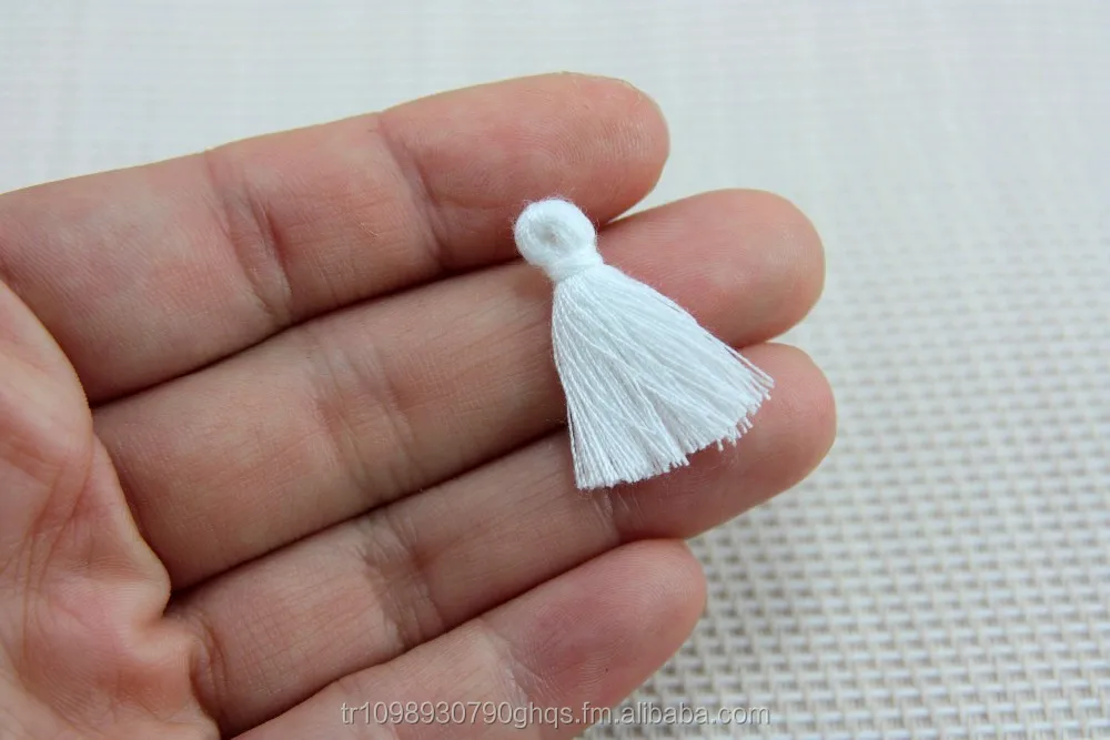 Mini Tassels, 2,5cm Cotton Tassels, Tiny Short Cotton Tassels, White Cotton Tassel, Handmade Mini Tassels, Mini Cotton Tassle