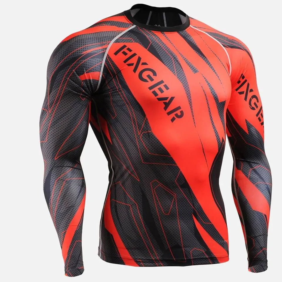 Slim Fit Custom Printed Rash Guard Sublimation Printed Rashguard Mma