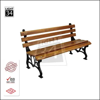 Outdoor Patio Garden Park Metal Frame Wooden Bench Outdoor Patio Garden Park Metal Frame