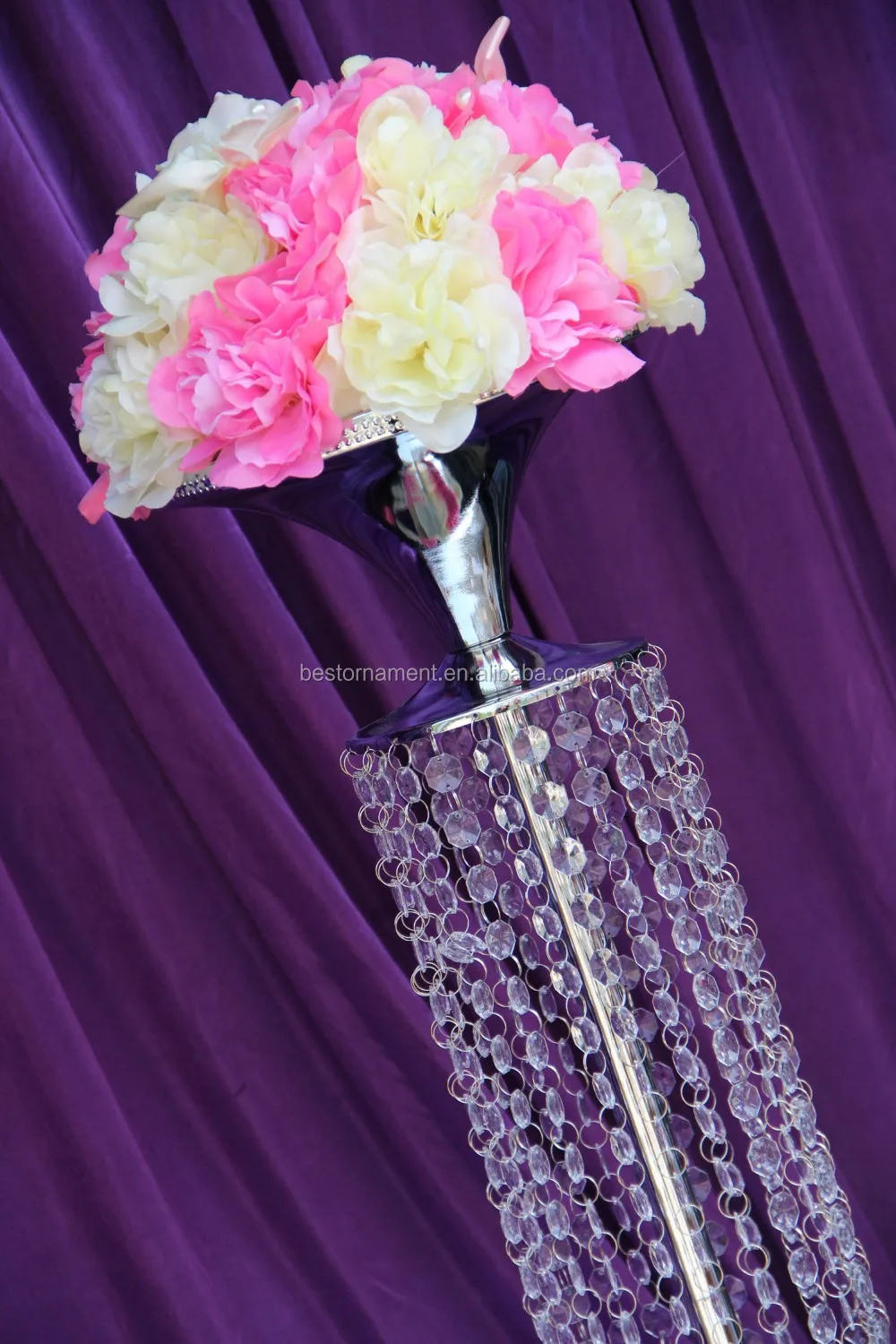 Luxury Crystal Beaded Wedding Aisle Pillar For Weddings Decor Buy