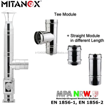 Pellet Fireplace Chimney Pipe Tee Elbow Tube Stainless Steel 304