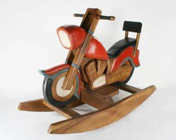 wooden motorcycle rocking horse