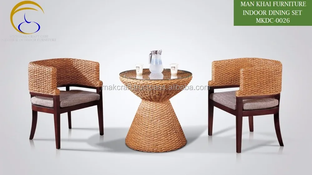 Newest Indoor Coffee Tea Table Set Cane Wicker Rattan Water Hyacinth Dining Furniture Newest Indoor Coffee Tea Table Set Cane Wicker Rattan Water Hyacinth Dining Furniture