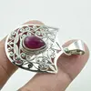 Filigree ruby gemstone pendant 925 sterling silver jewelry wholesale online silver pendant