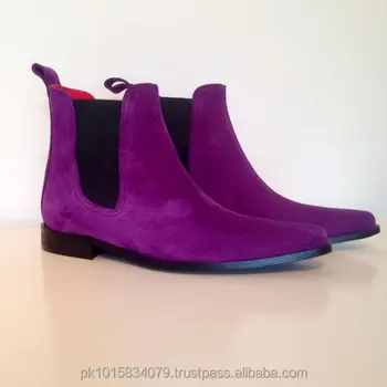 Men Genuine Leather Suede Chelsea Boots 