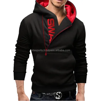 red and black pullover