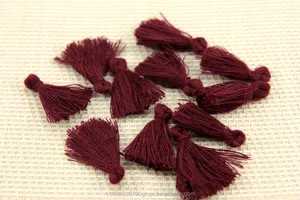 Mini Tassels, 2,5cm Cotton Tassels, Tiny Short Cotton Tassels, Crimson Cotton Tassel, Handmade Mini Tassels, Mini Cotton Tassle