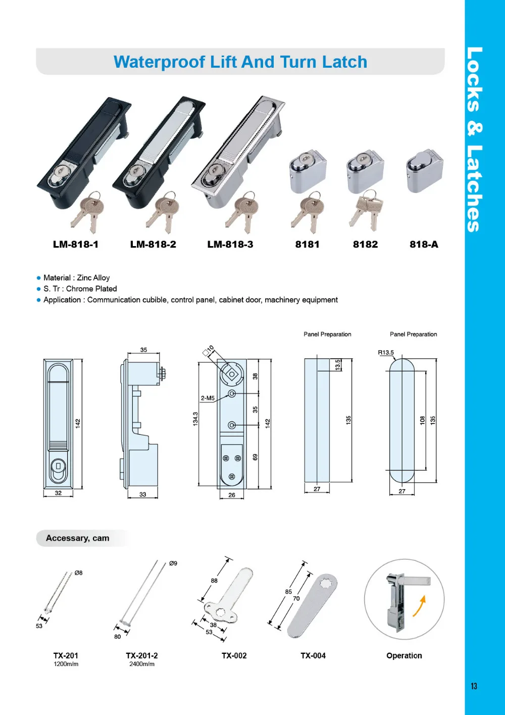 LM8181 General Electrical Panel Board Door Lock, View electrical