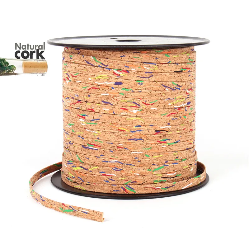 Portuguese Cork 10mm flat colorful cork cord natural cork leather jewelry supplies cor-110