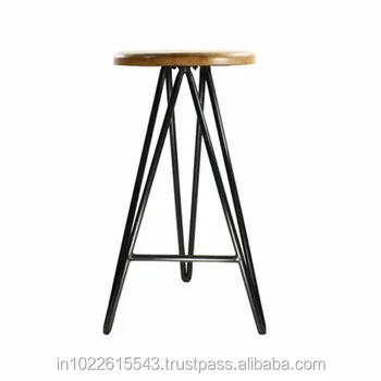 Antique Metal Bar Stools With Hairpin Legs Antique Metal Bar Stools With Hairpin Legs