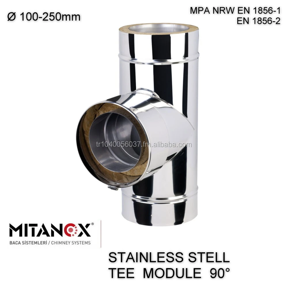 Stainless Steel Double Wall Insulated Chimney Fireplace Flue Pipe