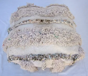 Vintage Moroccan Handmade Wedding Blanket Floor Cushion 60 X 60 X