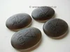 Black Obsidian 4 Element Emboss Cabachone Set Air Water Fire Earth