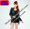 Original leather silver studded slim spike jackets coat, -100-Leather jacket