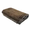 DARK BROWN Twin indian mirror embroidered design bedspread Velvet Kantha Quilt